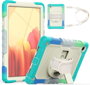 NIKCORP Zaštitna maska za Samsung Galaxy Tab A 8,0" s rotirajućim stalkom i naramenicom otporna na udarce, zelena